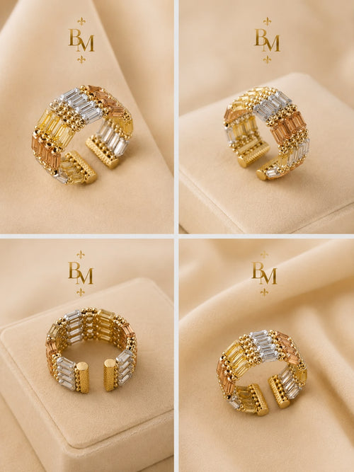 18K Tri-Color Gold Open Ring | 5.54 g