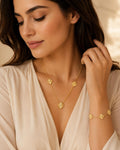 Clover Necklace & Bracelet Set | Solid 18K Gold | 17.1 g | Bahremand Jewellery