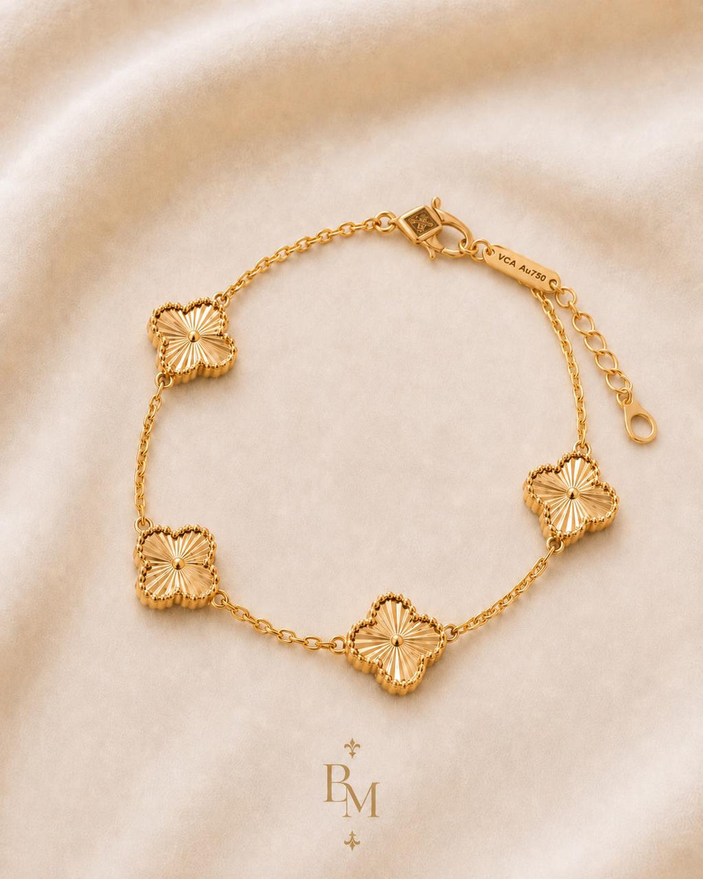 Clover Necklace & Bracelet Set | Solid 18K Gold | 17.00 g | Bahremand Jewellery