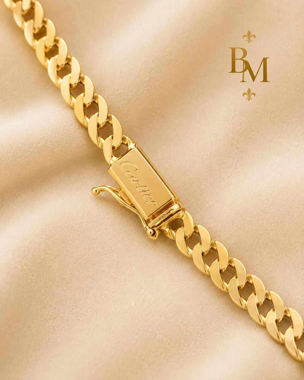 18K Yellow Gold Cuban Link Necklace & Earrings Set – 23g