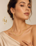 18K Yellow Gold Cuban Link Necklace & Earrings Set – 23g