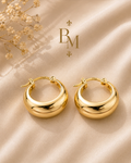 Classic Chunky Hoop Earrings | Solid 18K Gold – 1.9g | Bahremand Jewellery