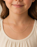 18K Yellow Gold Beaded Chain Necklace for Children – 18” – 1.2g