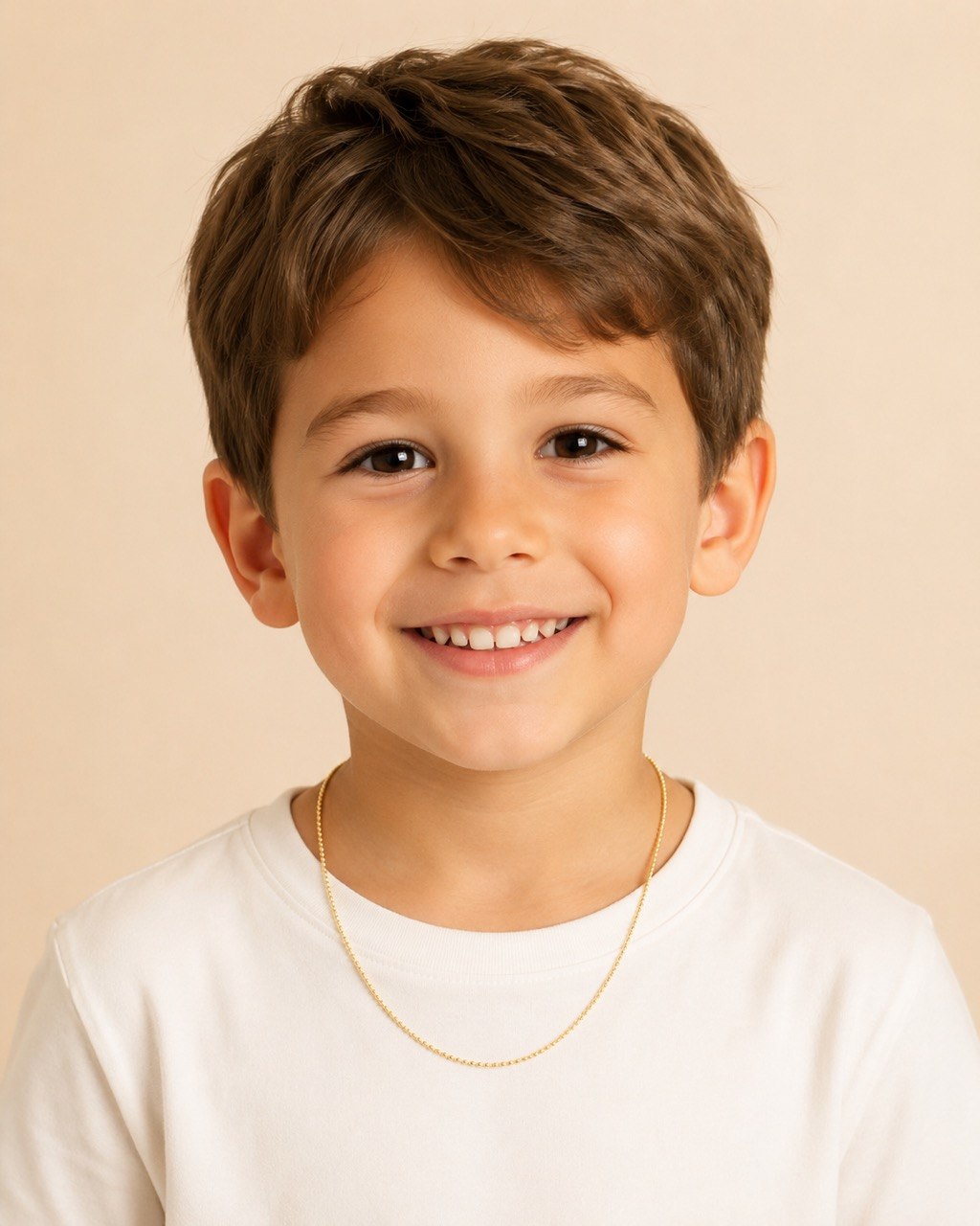 18K Yellow Gold Beaded Chain Necklace for Children – 18” – 1.2g