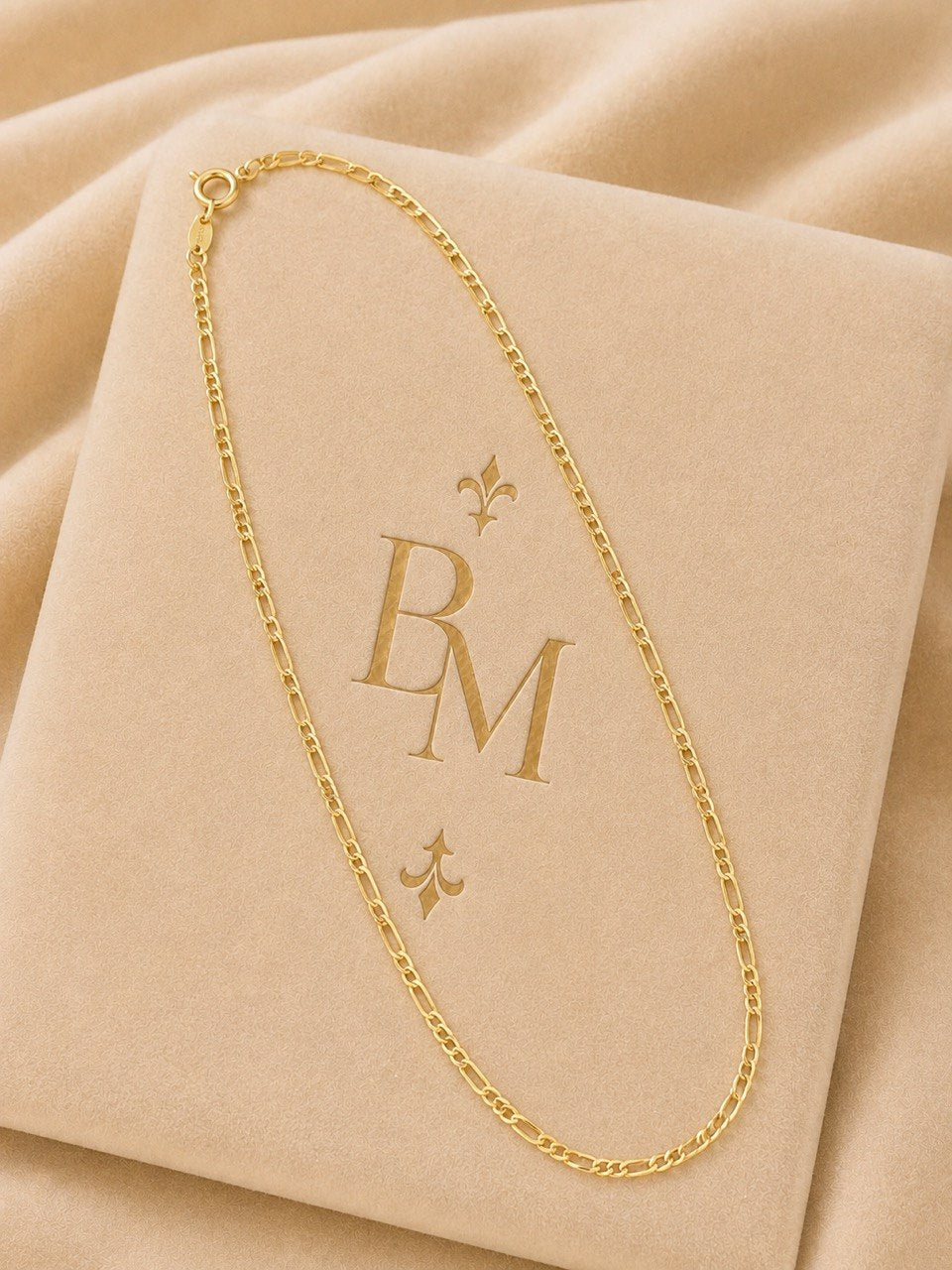 18K Gold Kids Figaro Chain – 19.5” | 2g