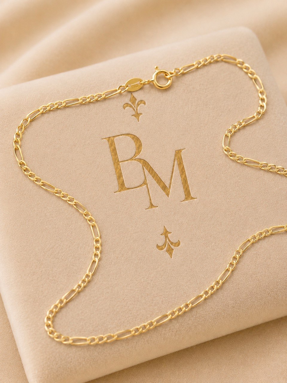 18K Gold Kids Figaro Chain – 19.5” | 2g