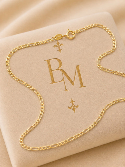 18K Gold Kids Figaro Chain – 19.5” | 2g