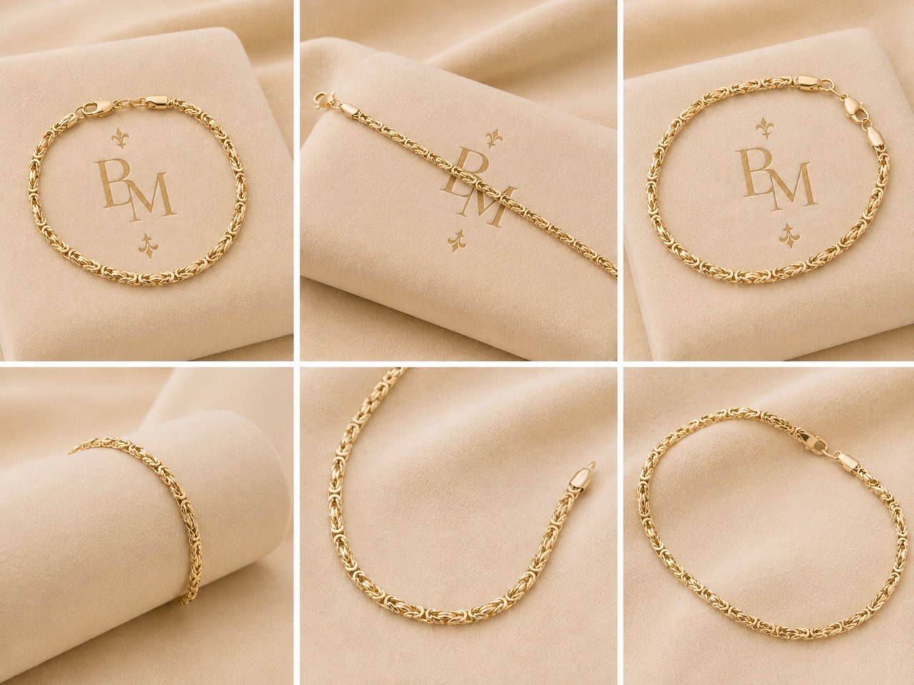 18K Yellow Gold Byzantine Bracelet – 7.5"