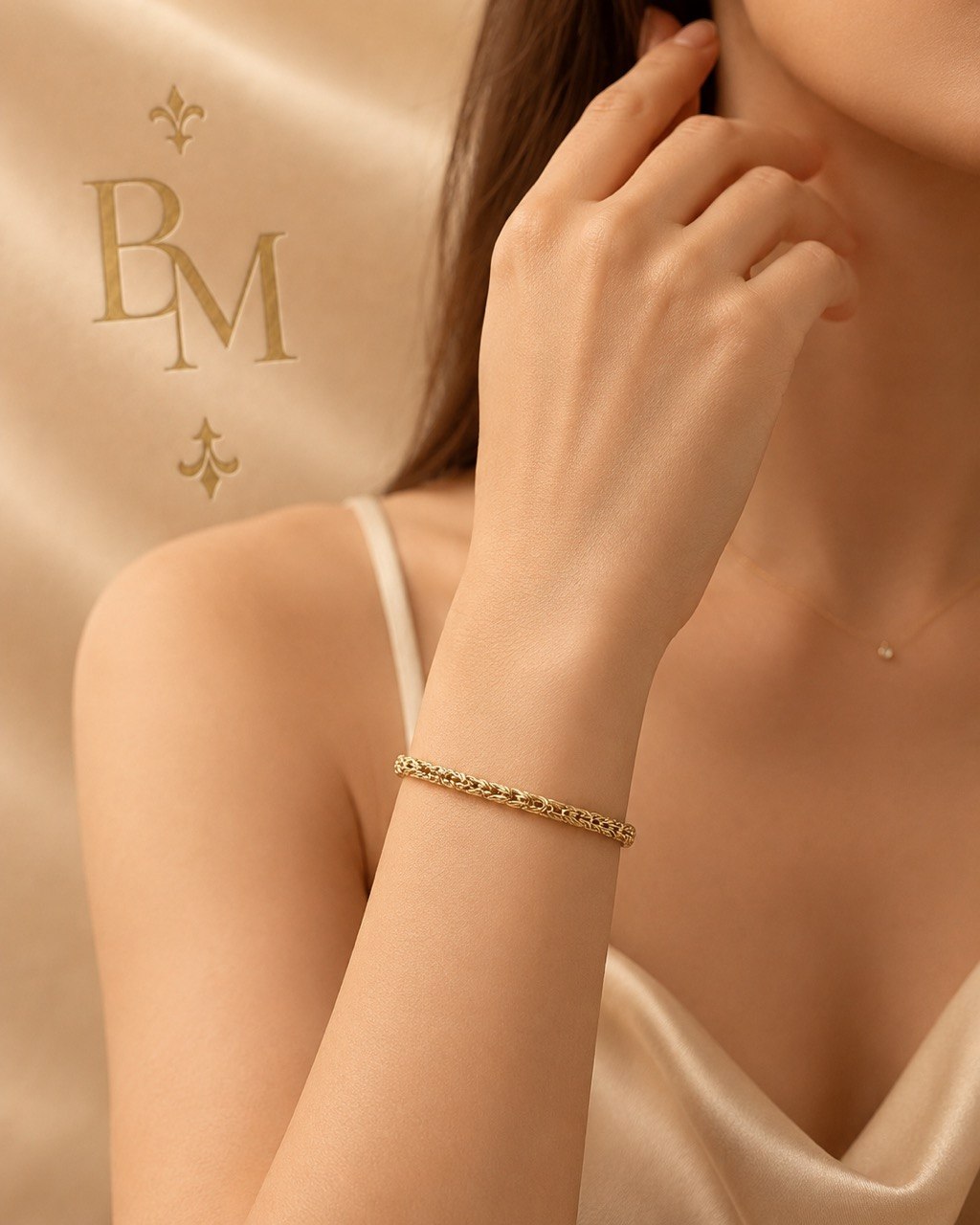 18K Yellow Gold Byzantine Bracelet – 7.5"
