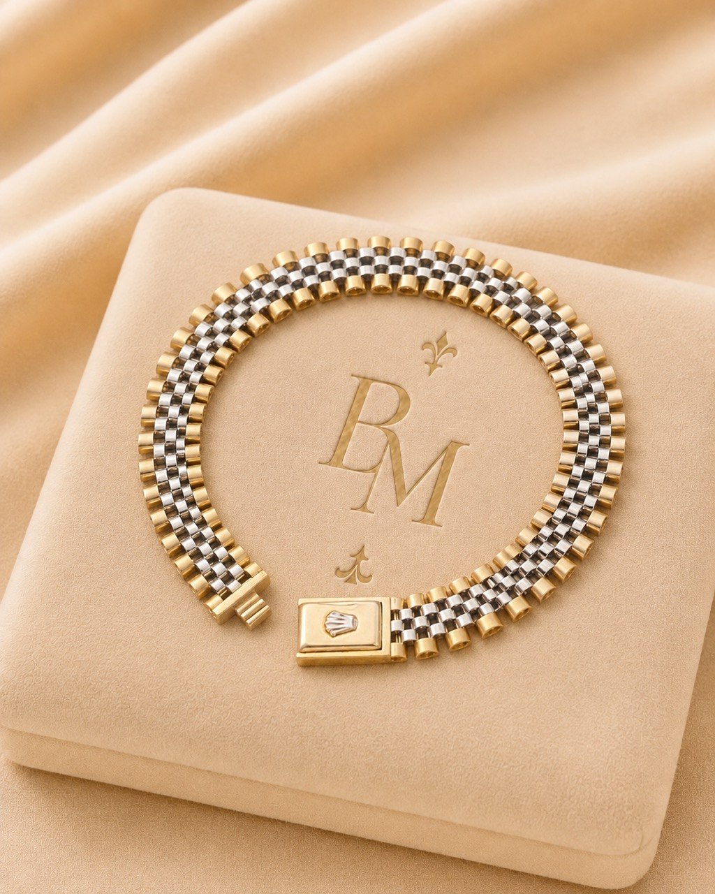 18K Two-Tone Jubilee-Style Bracelet – 10mm | 7.5" | 11g | Unisex