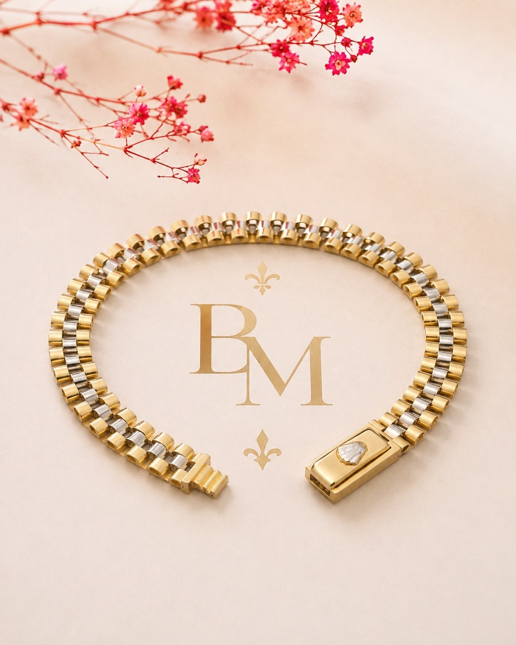18K Two-Tone Gold Bracelet – 6mm | 7” | 8.2g | Unisex