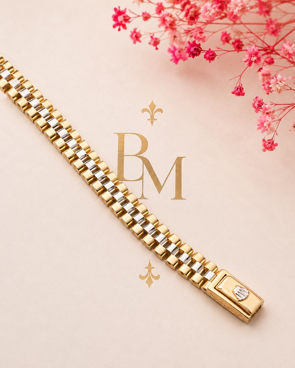 18K Two-Tone Gold Bracelet – 6mm | 7” | 8.2g | Unisex