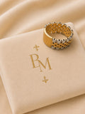 18K Two-Tone Gold Statement Ring – 11mm | Unisex