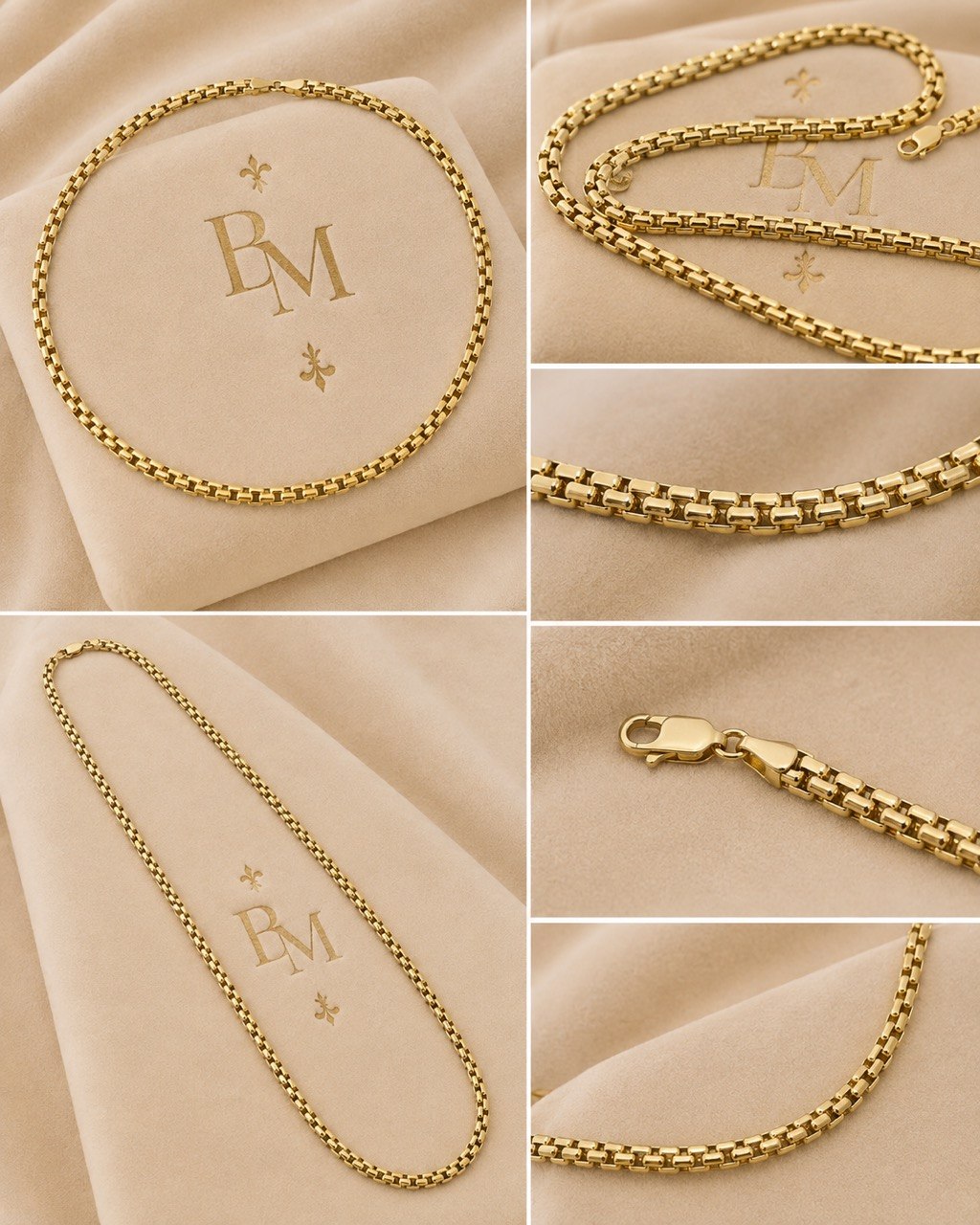 18K Yellow Gold Box Link Chain – 24” | 4.5mm | 24.4g