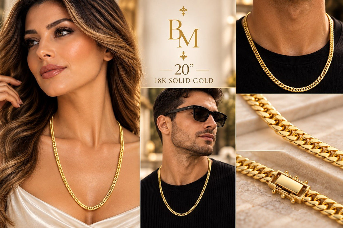 18K Solid Gold Japanese Cartier Link Necklace – 20” | 5.4g