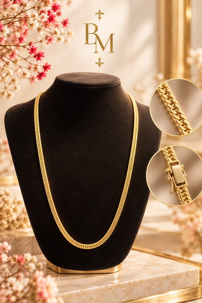 18K Solid Gold Japanese Cartier Link Necklace – 24” | 6.4 g