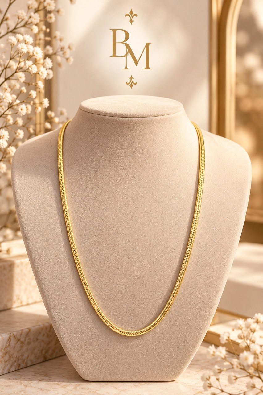 18K Solid Gold Japanese Cartier Link Necklace – 24” | 6.4 g